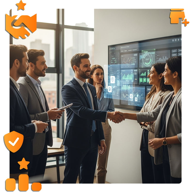 Softwareentwicklung direkt aus Nürnberg, Vertragspartner schütteln sich nach Vertragsabschluss die Hände